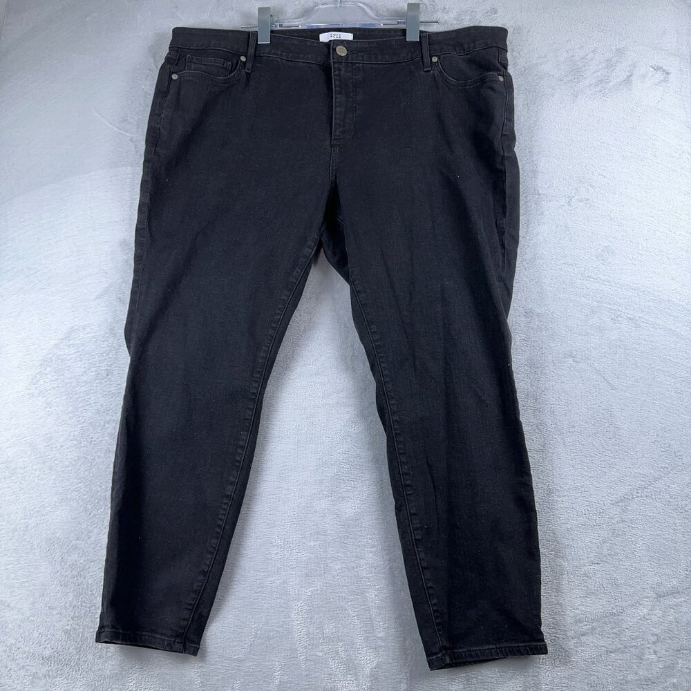 Loft Plus High Waist Skinny Jeans Stretch Slim Pockets Womens Black Size W42